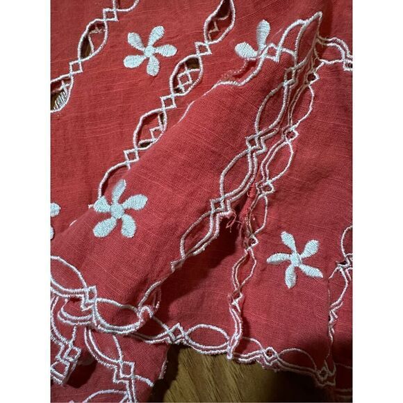 Free People Wild One Crop Top button up sz S bright coral - Picture 13 of 13